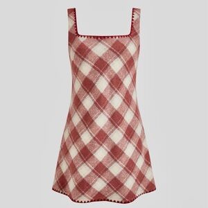 Cider Red Check Mini Dress Size 6